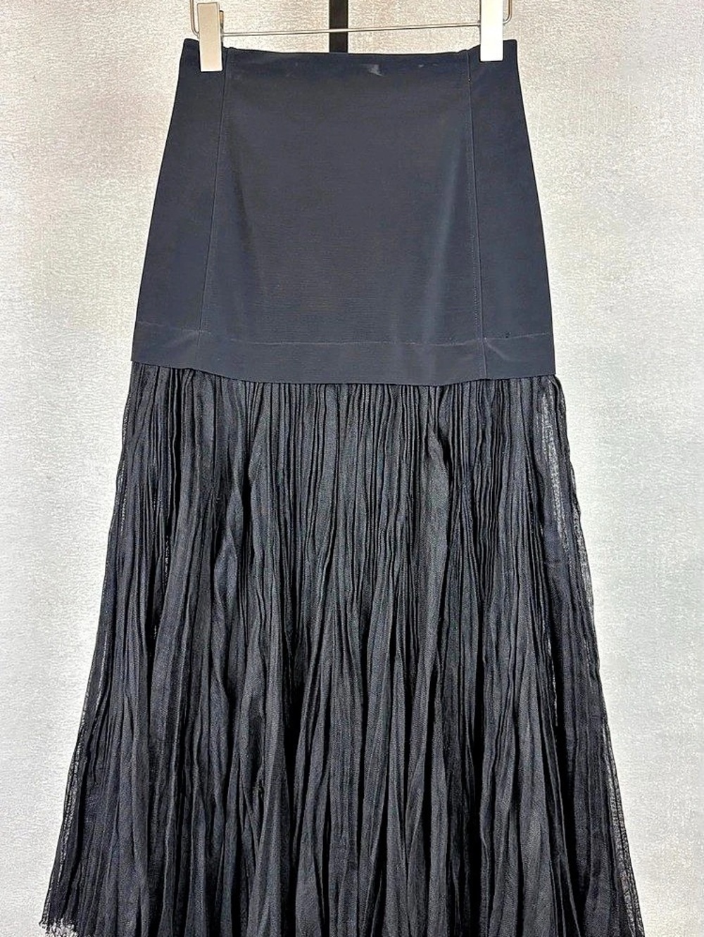 Celine Black Pleated Maxi Skirt
